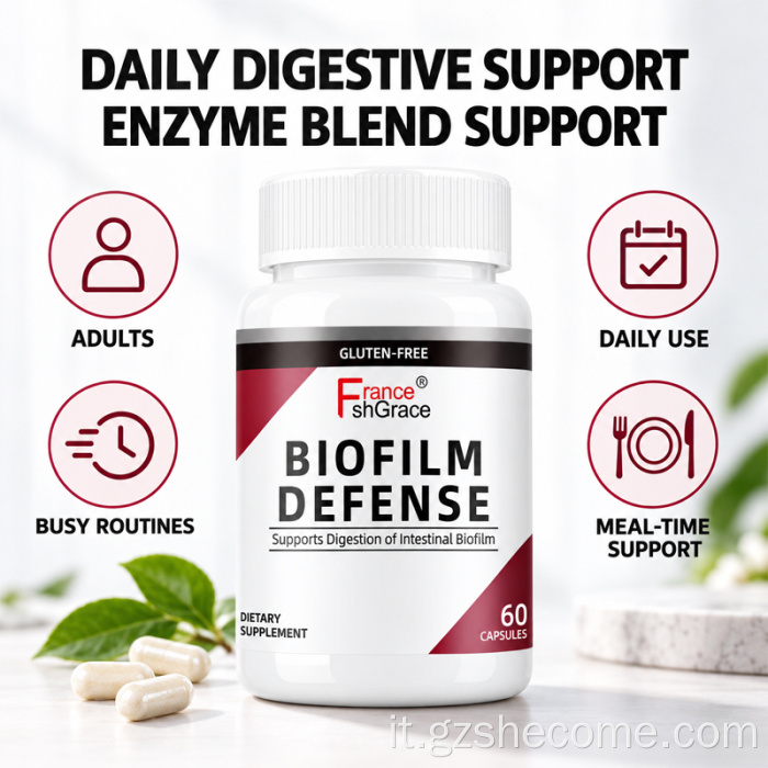 Shecome Biofilm Defense Capsule Supporto per gli enzimi digestivi